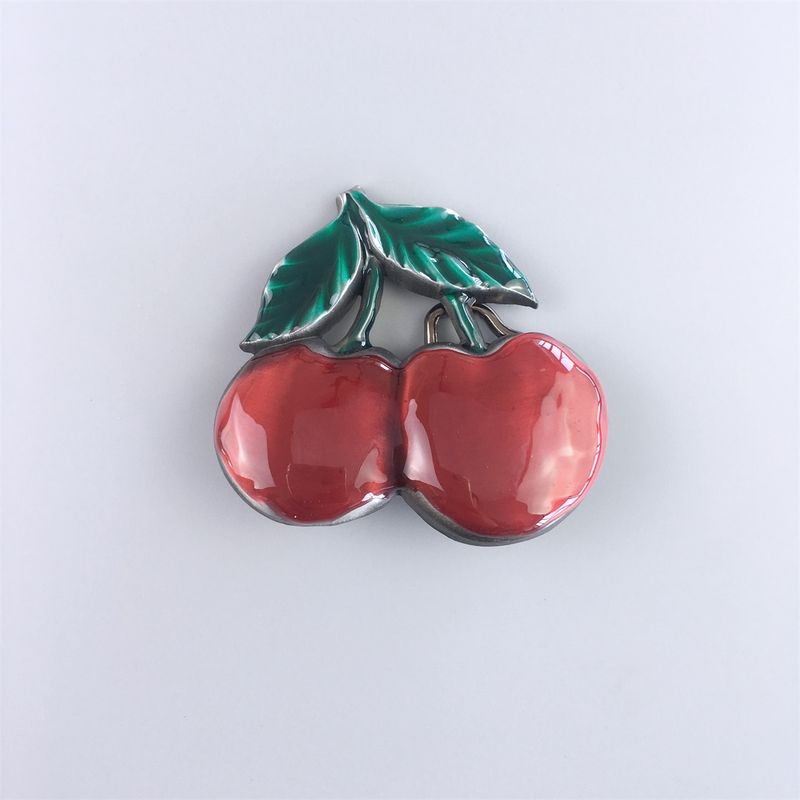 Vintage Enamel Cherry Belt Buckle BUCKLE-T056