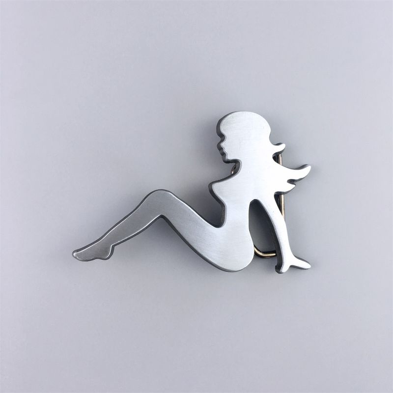 Vintage Style Trucker Girl Mudflap Girl Belt Buckle Hebilla BUCKLE-T053