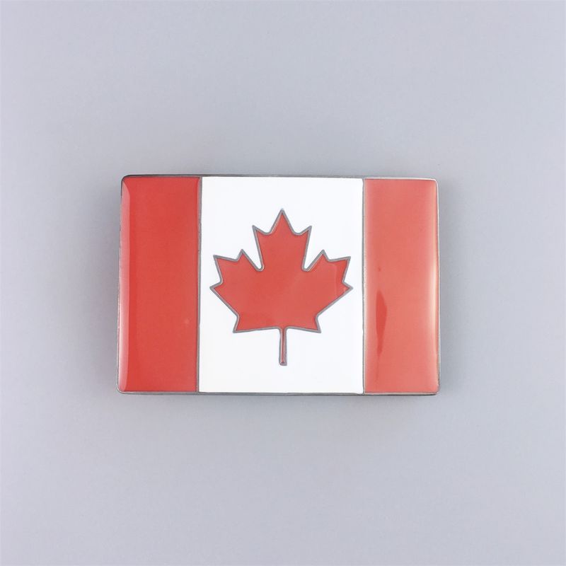 Enamel Leaf Canada Flag Vintage Belt Buckle Boucle de Ceinture BUCKLE-T031