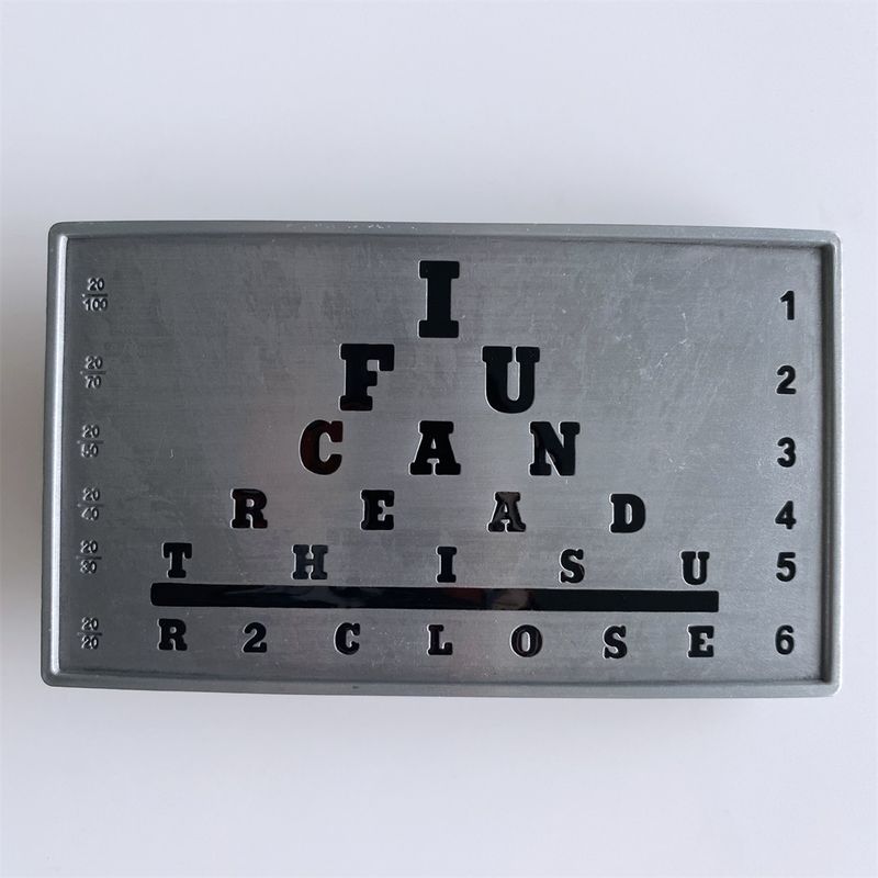 Eye Chart Letters Vintage Belt Buckle BUCKLE-T080
