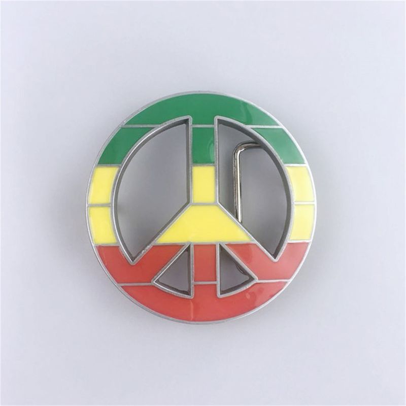 Vintage Style Enamel Peace Sign Rasta Flag Belt Buckle Hebilla BUCKLE-T059RASTA