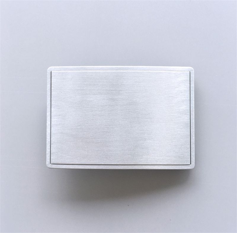 Antique Brushed Silver Rectangle Blank Belt Buckle For Engraving BUCKLE-T076