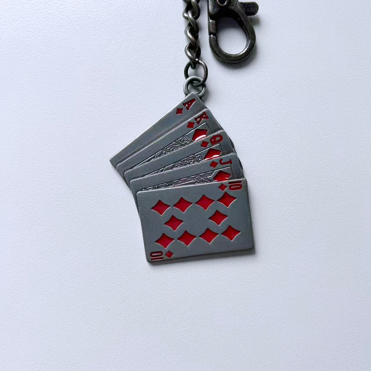 Vintage Red Enamel Casino Lucky Key Ring Key Chain KEYRING-CS012RD