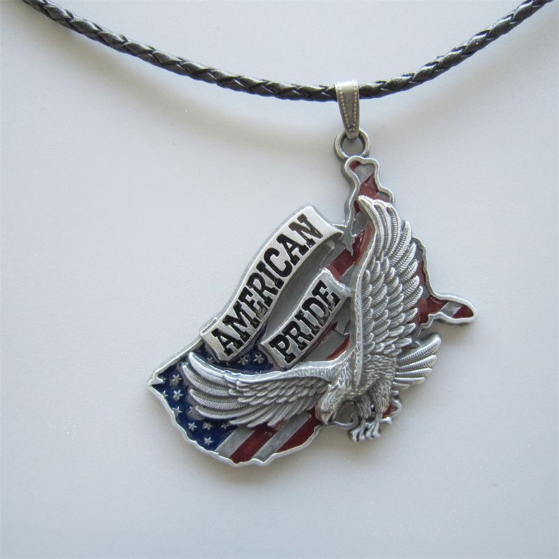 Vintage Style Western Metal Charm Pendant Leather Necklace NECKLACE-WT093