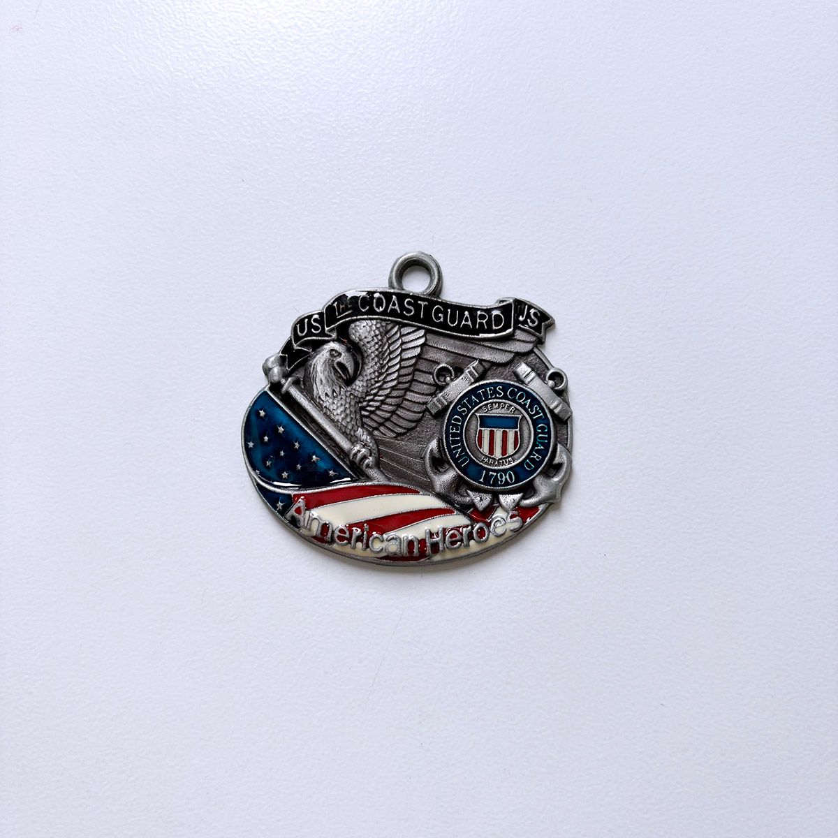 New Vintage Hero Coast Guard Metal Charm Pendant