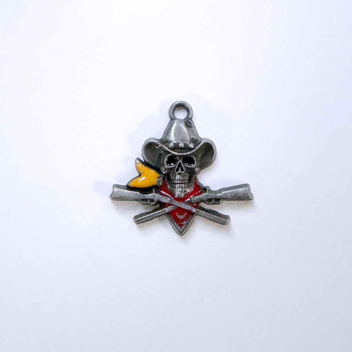 Vintage Pirate Skull Western Cowboy Metal Charm Pendant PENDANT-SK036