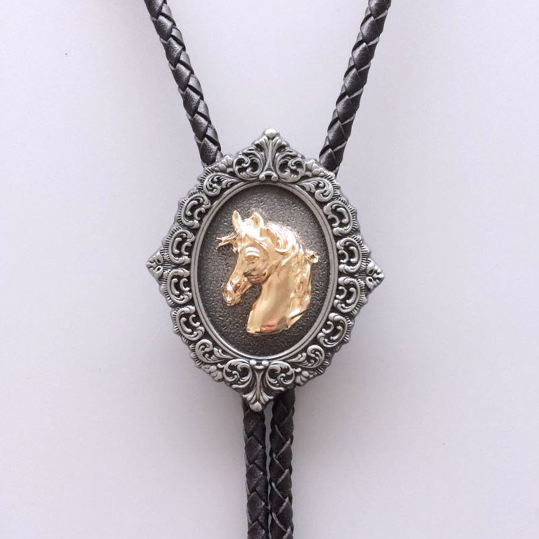 Western Tie Clips Bolo Tie For Men Western Horse Head Bolo Tie Necklace BOLOTIE-004
