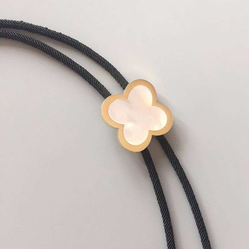New Solid Brass Australia White Shell Lucky Bolo Tie Necklace BOLOTIE-075
