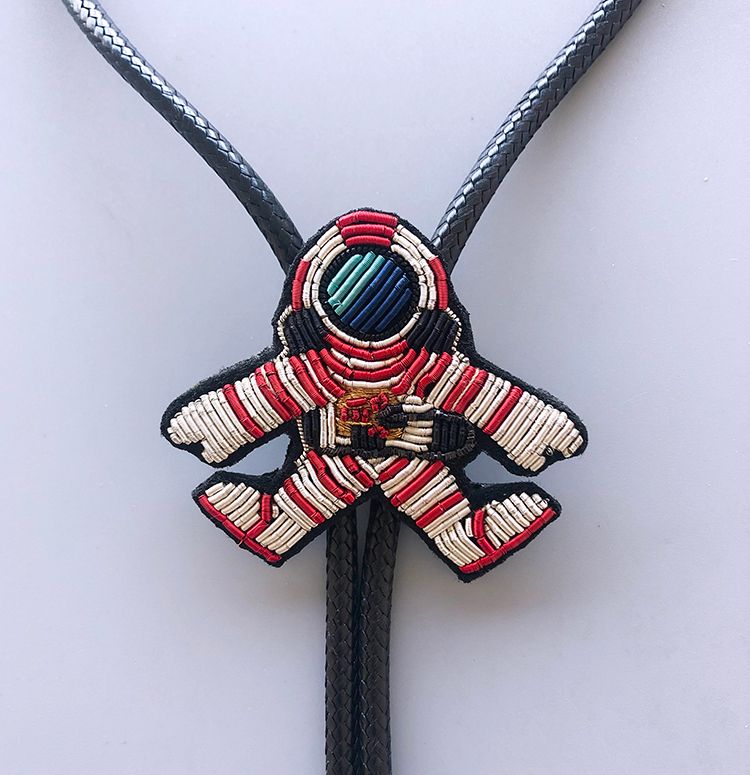 Manual Embroidery Space Men Bolo Tie BOLOTIE-E001