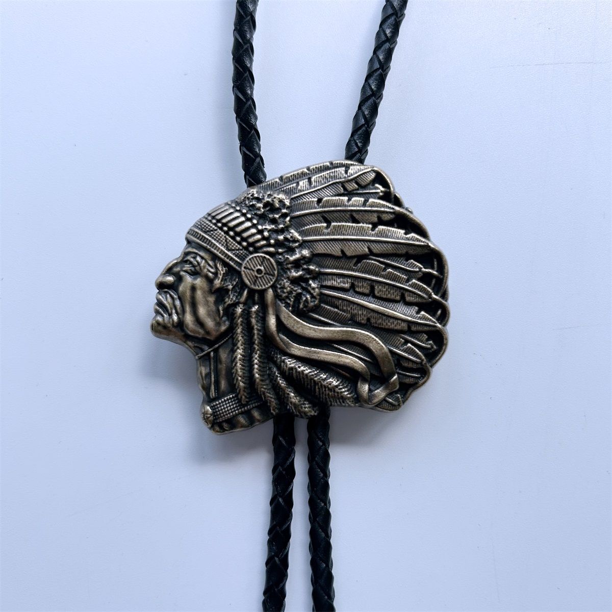 Vintage Bronze Plated Western Chief Bolo Tie BOLOTIE-WT073AB