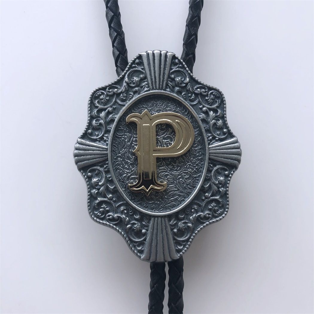 Western Tie Clips Initial Letter P Western Cowboy Cowgirl Bolo Tie