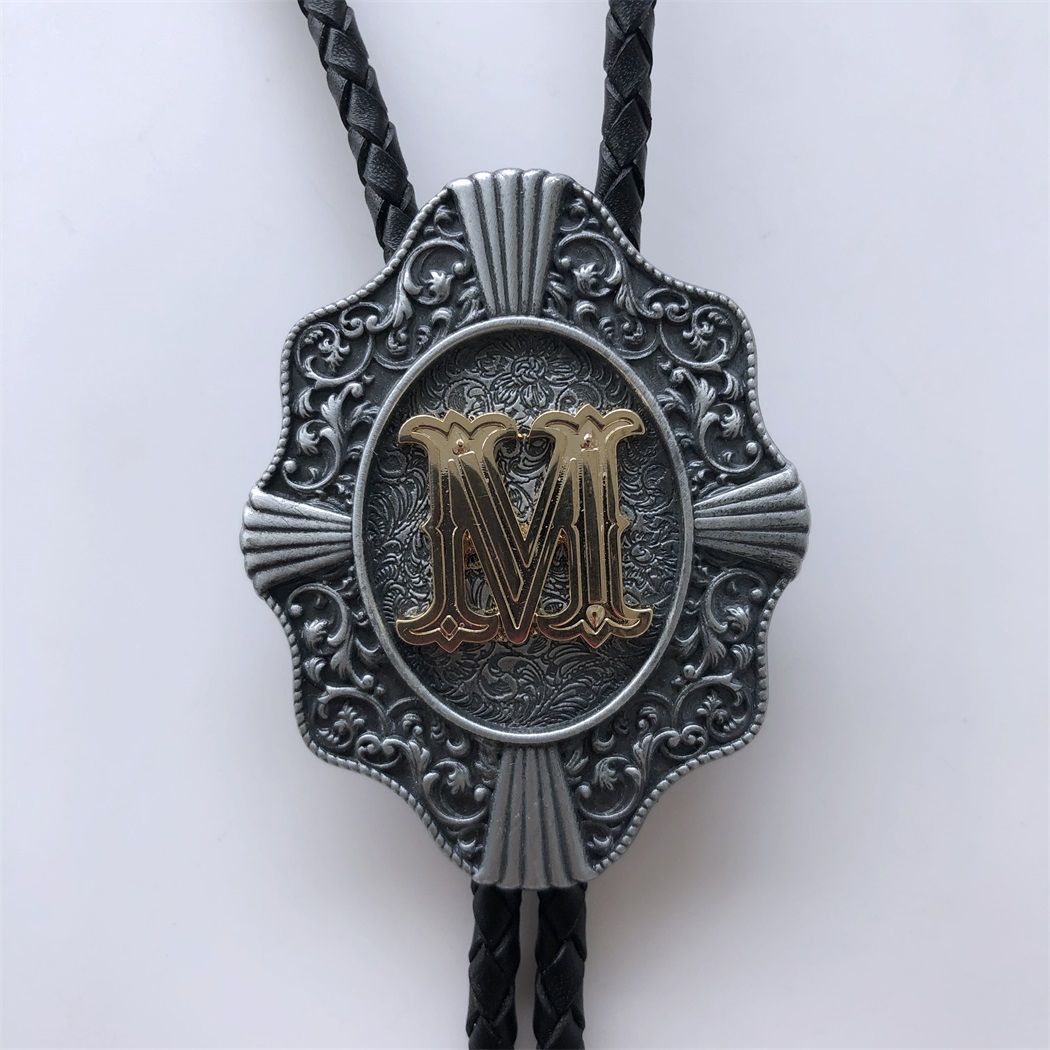 Western Tie Clips Initial Letter M Western Cowboy Cowgirl Bolo Tie