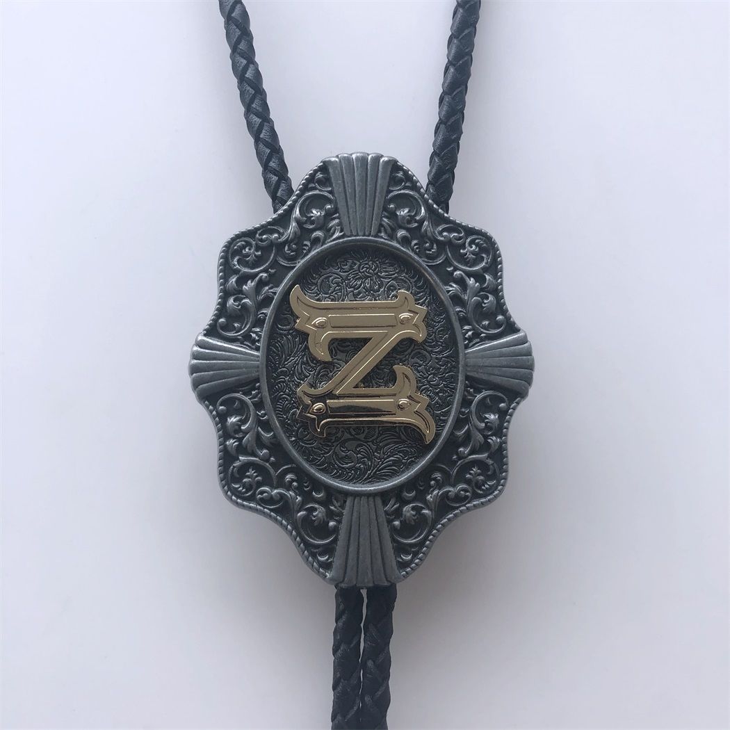 Western Tie Clips Initial Letter Z Western Cowboy Cowgirl Bolo Tie