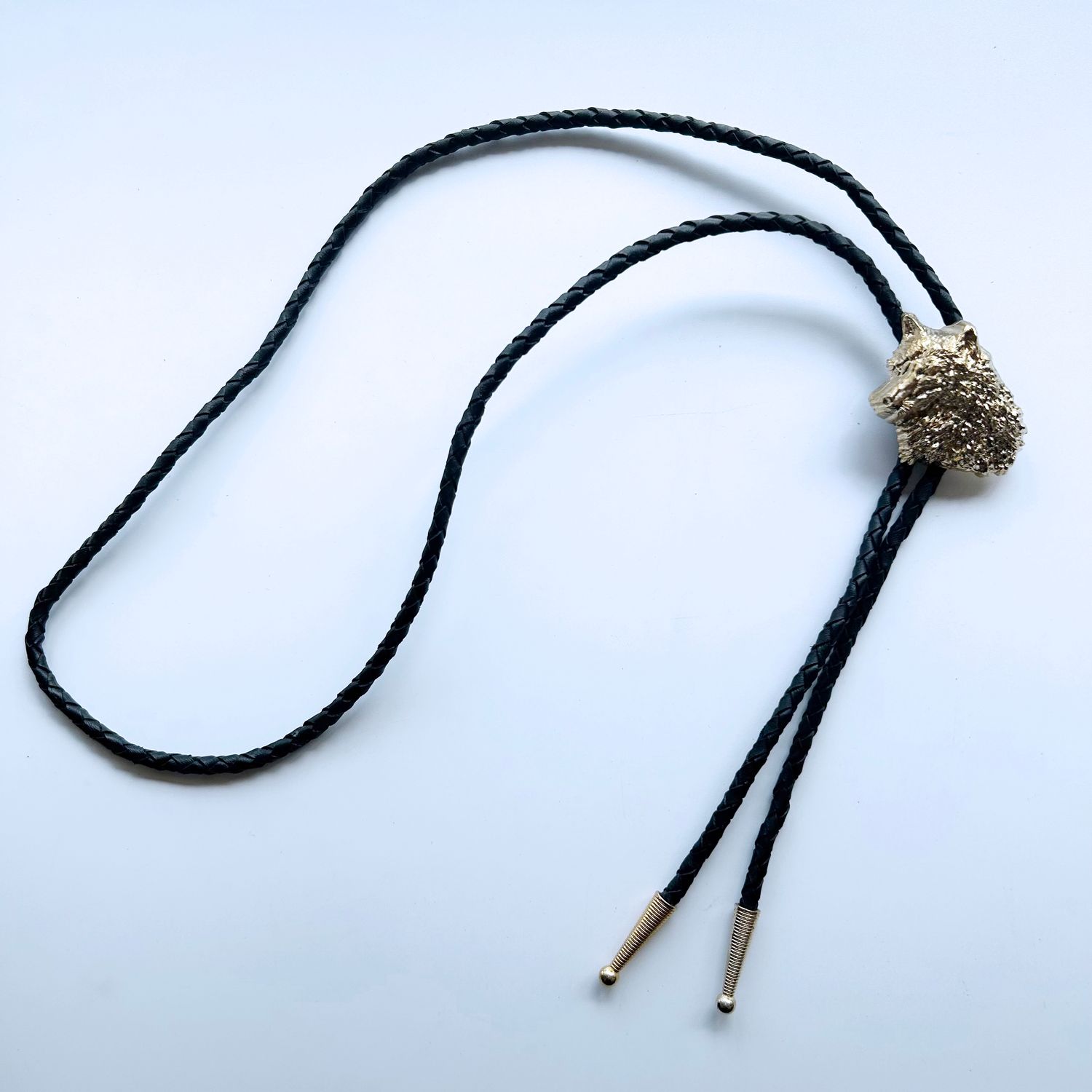 Gold Plated Western Wolf Bolo Tie Wedding BOLOTIE-WT139GD
