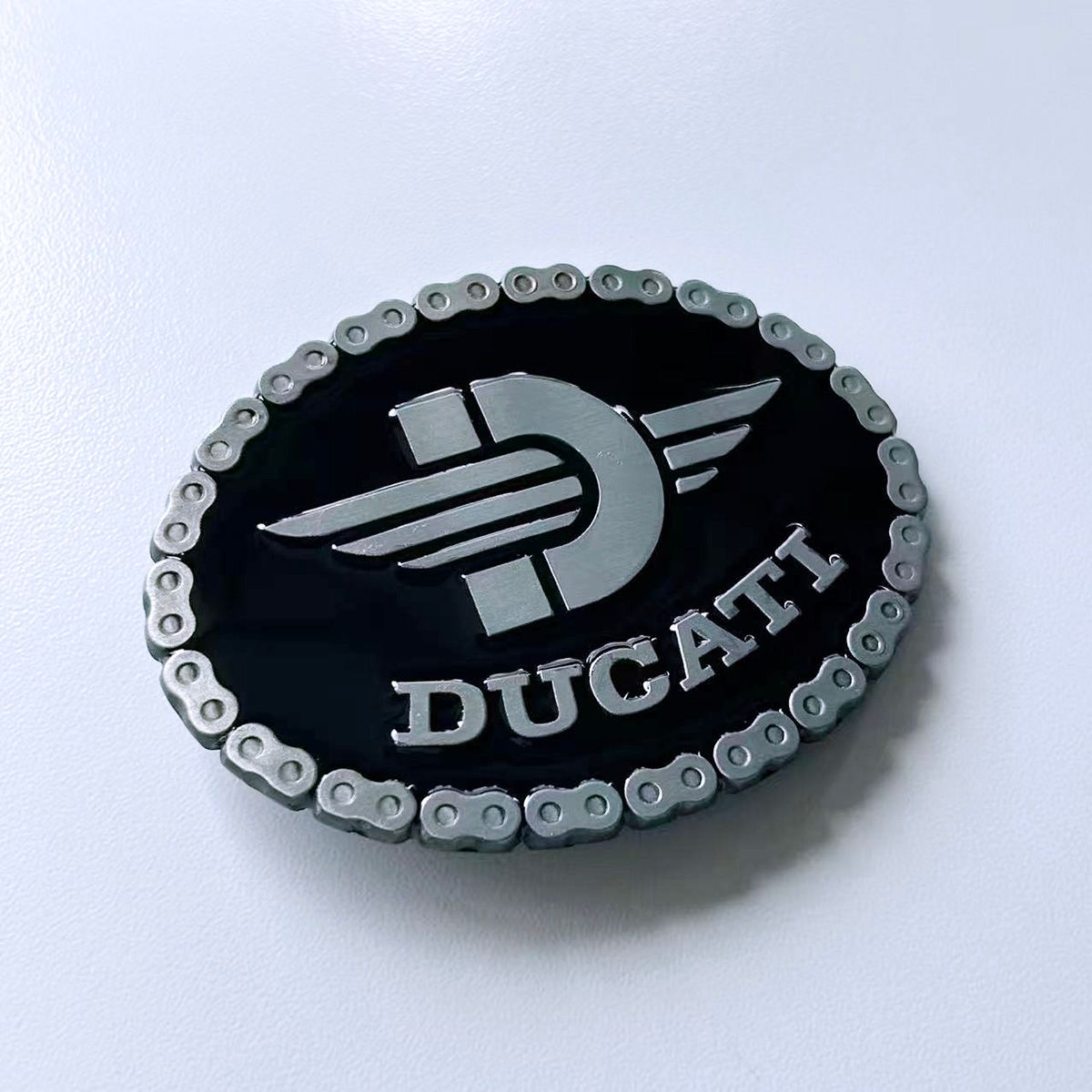 Vintage Oval Chain Belt Buckle BUCKLE-AT028A Black Enamel or Without Enamel