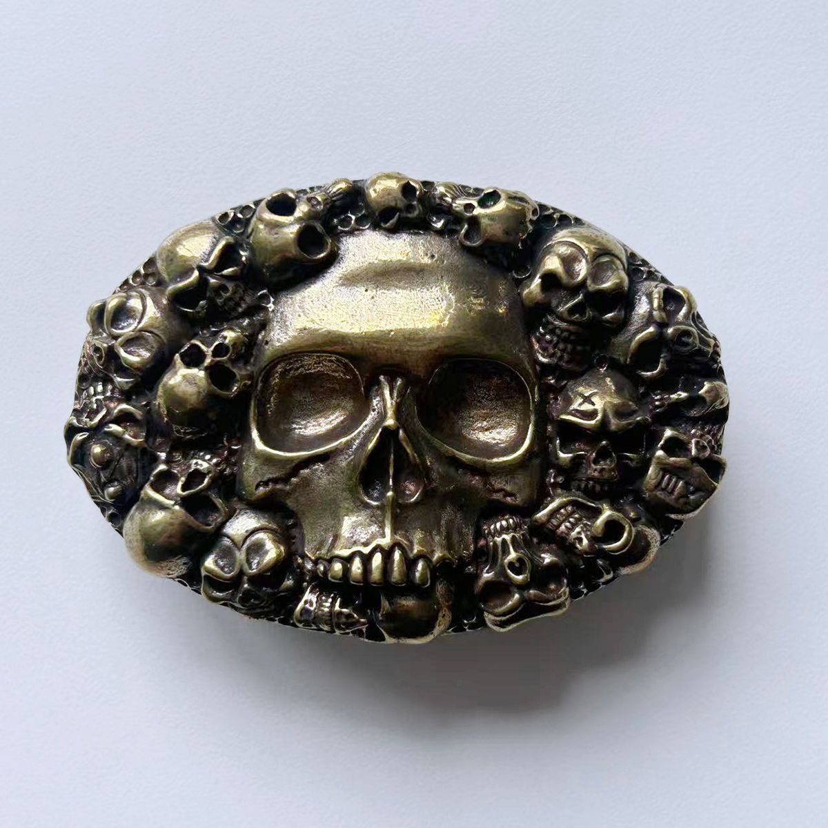 Solid Brass Skull Belt Buckle BUCKLE-BS023