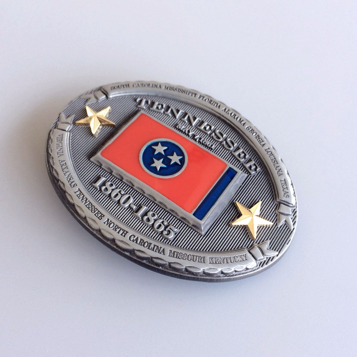 Vintage Oval Tennessee Flag Belt Buckle Gurtelschnalle Boucle de ceinture FG017