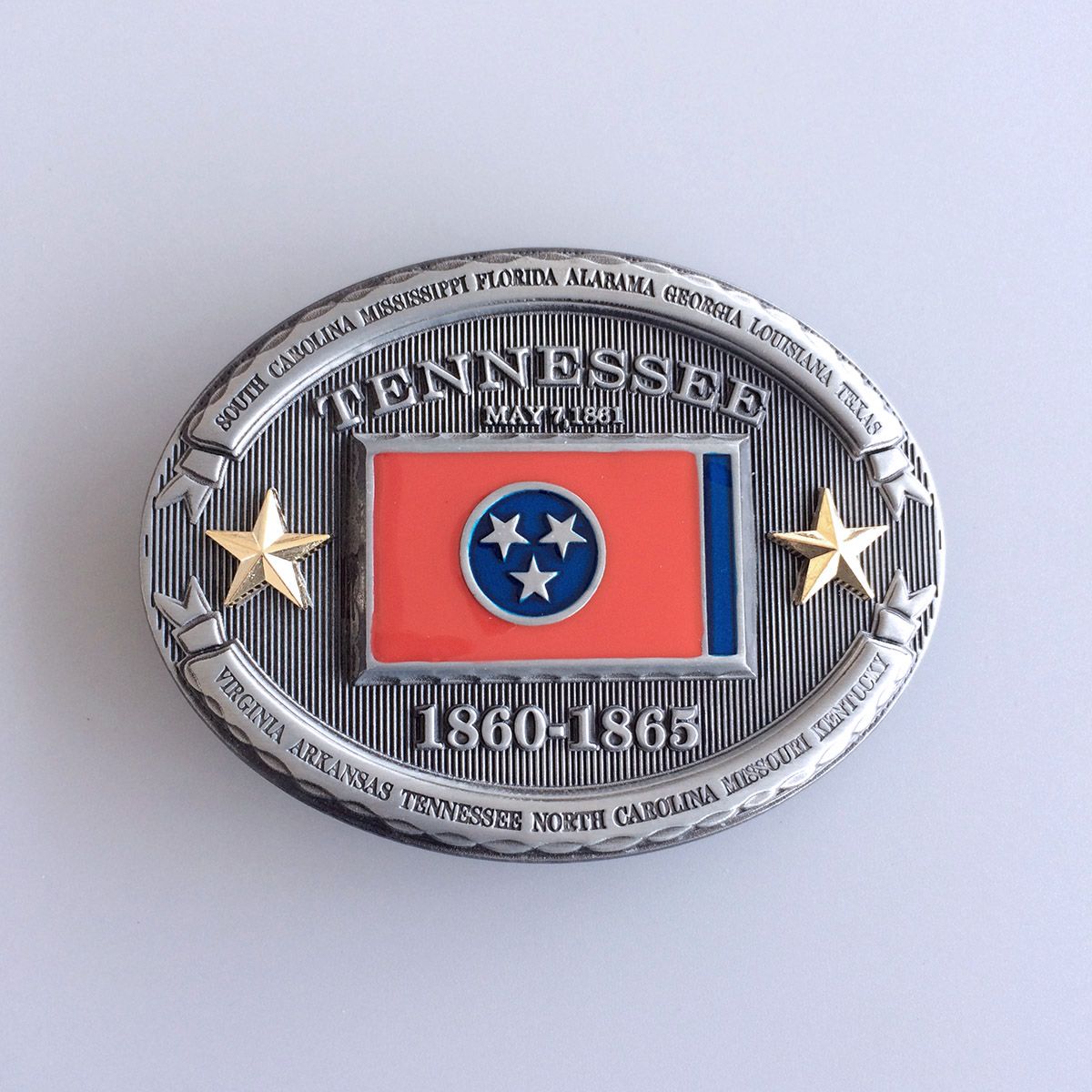 Vintage Oval Tennessee Flag Belt Buckle Gurtelschnalle Boucle de ceinture BUCKLE-FG017