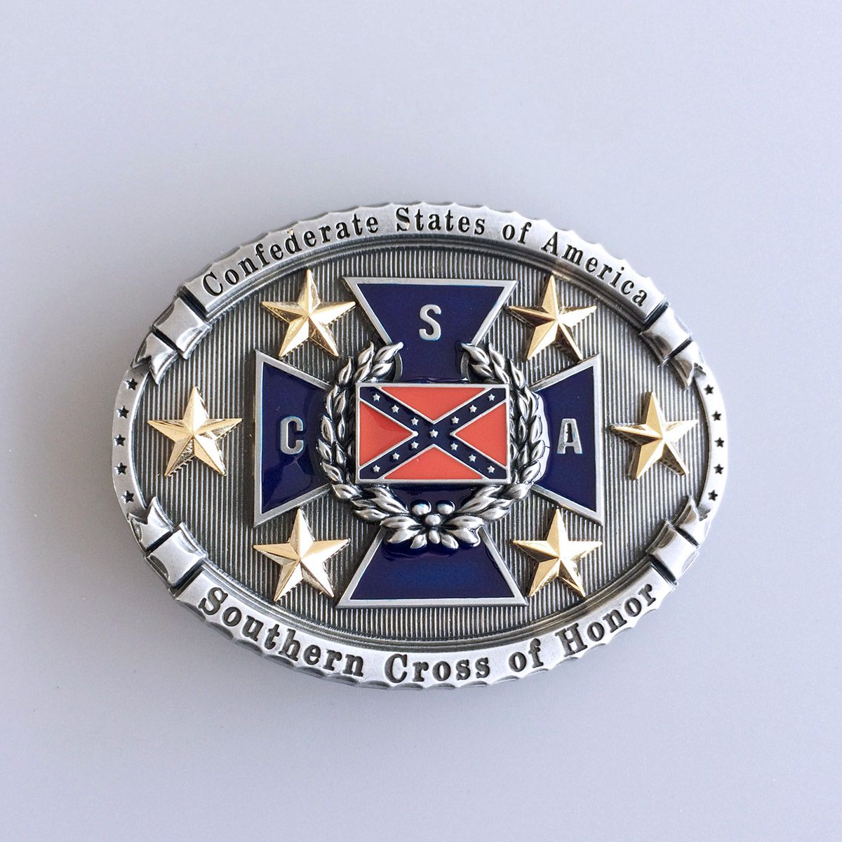 Vintage Style Star Flag Oval Belt Buckle Gurtelschnalle Boucle de ceinture FG025