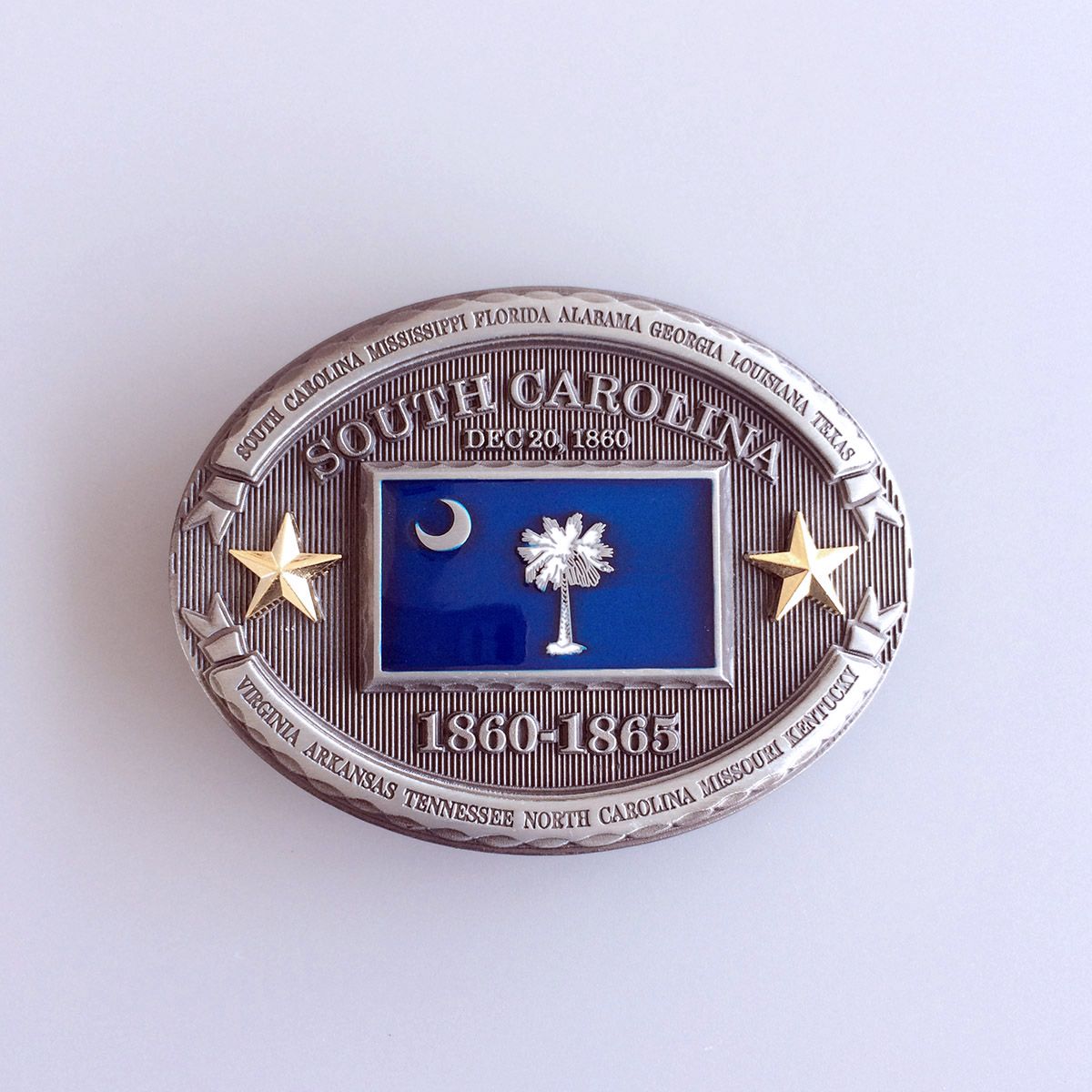 Western South Carolina State Flag Oval Belt Buckle Gurtelschnalle Boucle de ceinture FG015