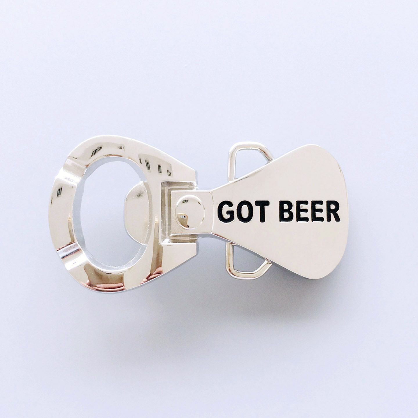 Bright Silver Got Beer Bottle Opener Belt Buckle OC053