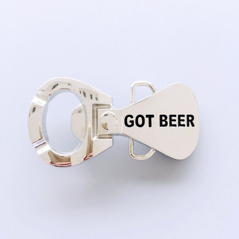 Bright Silver Got Beer Bottle Opener Belt Buckle OC053