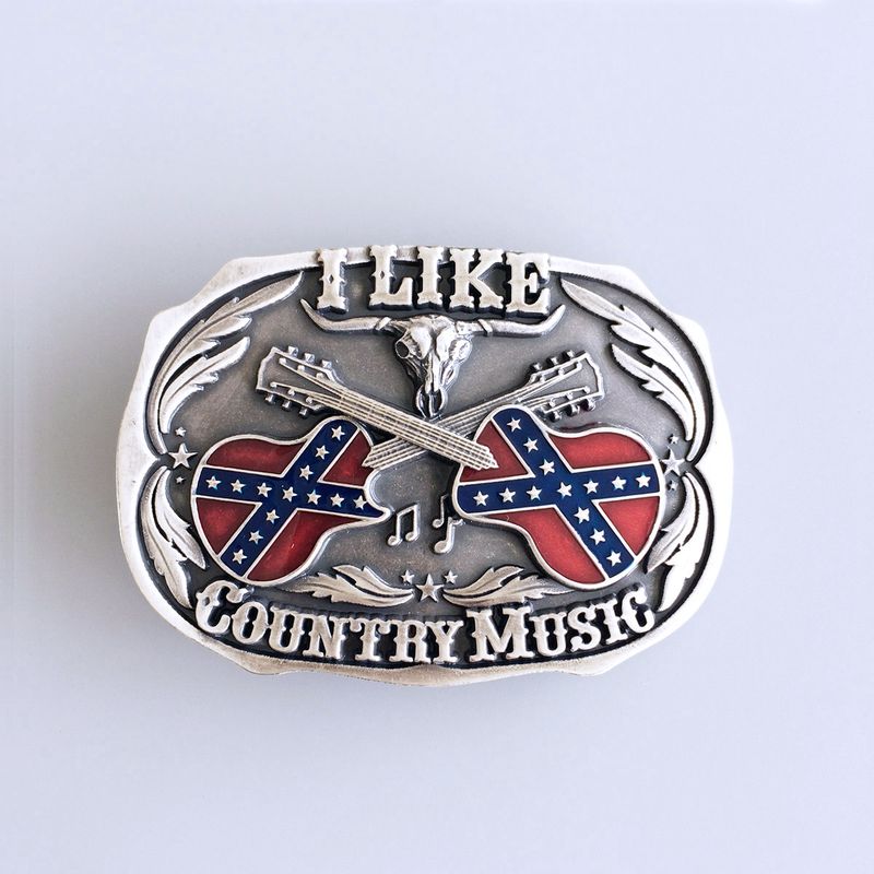 New Vintage Silver Plated Western Country Music Belt Buckle Gurtelschnalle Boucle de ceinture BUCKLE-MU069SL