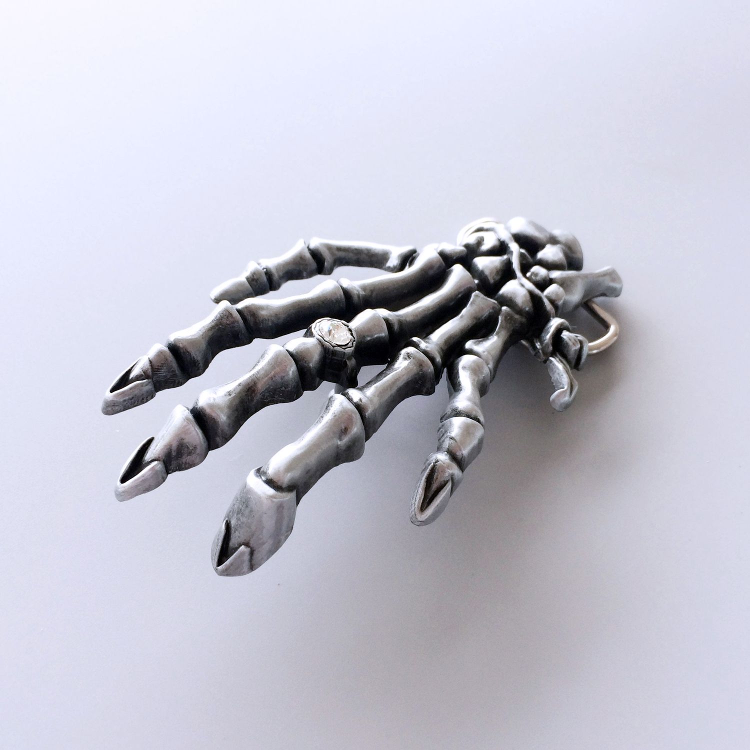 Rhinestone Skull Finger Hand Bling Belt Buckle Gurtelschnalle Boucle de ceinture BUCKLE-SK046