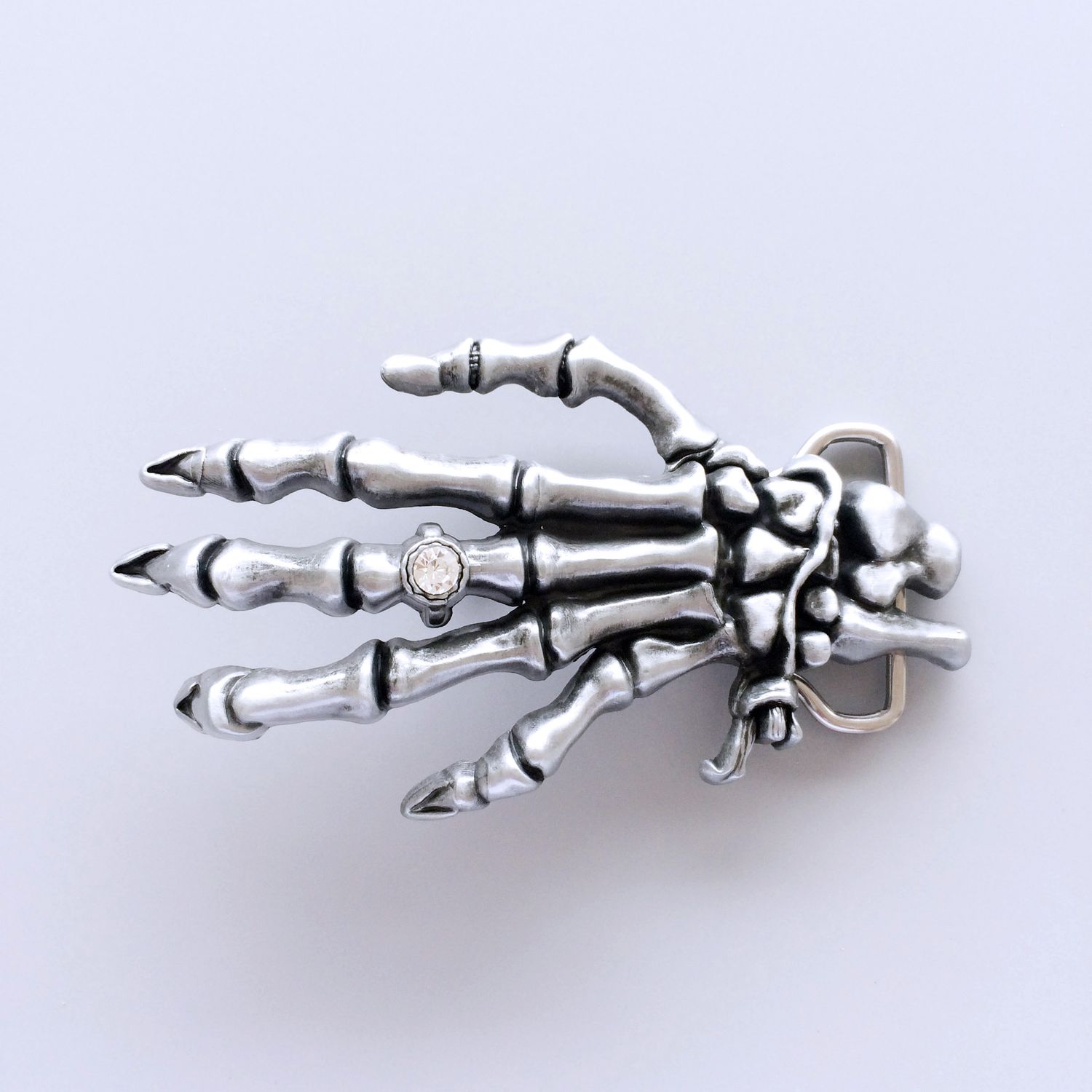 Rhinestone Skull Finger Hand Bling Belt Buckle Gurtelschnalle Boucle de ceinture BUCKLE-SK046