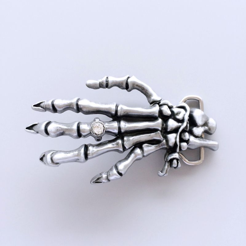 Rhinestone Skull Finger Hand Bling Belt Buckle Gurtelschnalle Boucle de ceinture BUCKLE-SK046