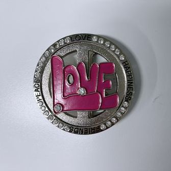 Love Peace Happiness Round Spinner Belt Buckle