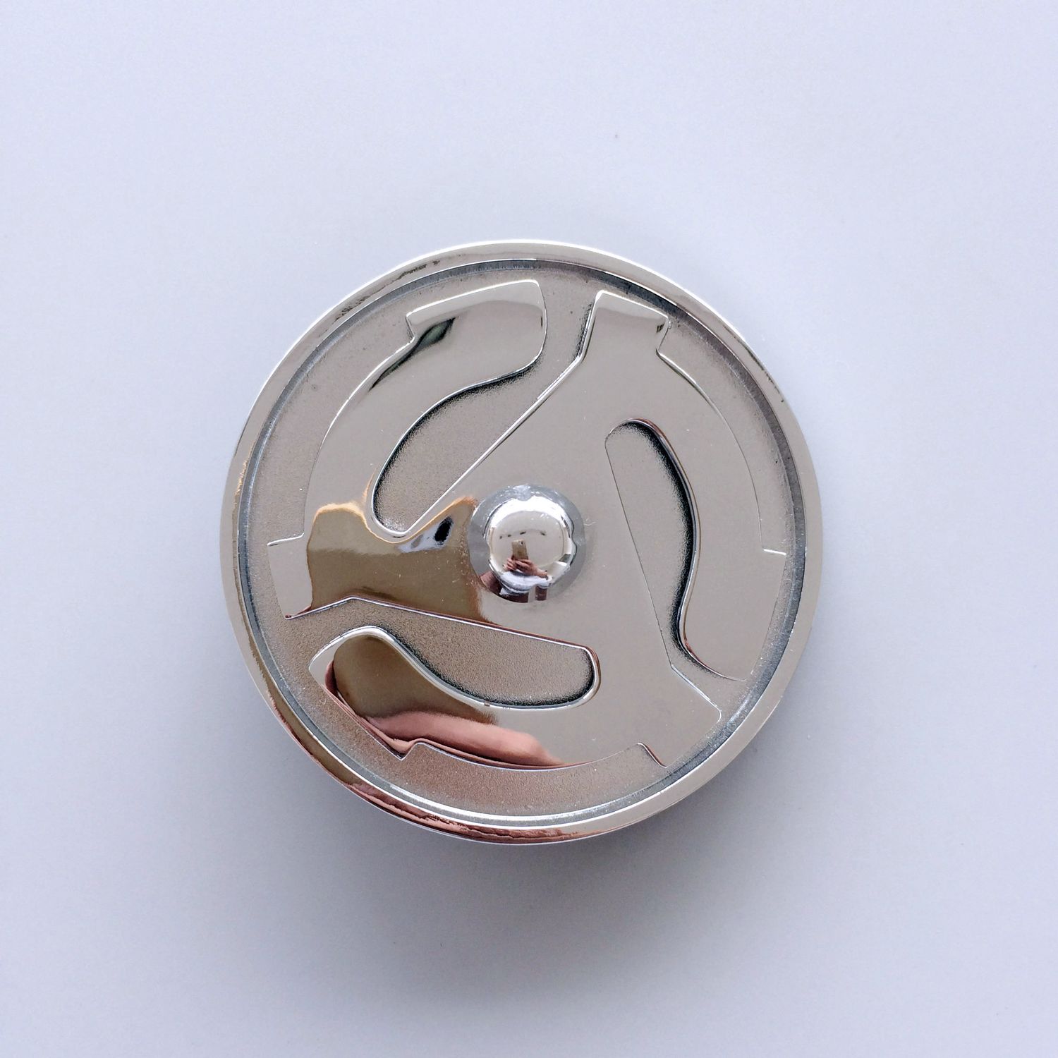 Bright Silver Spinning Round Spinner Belt Buckle