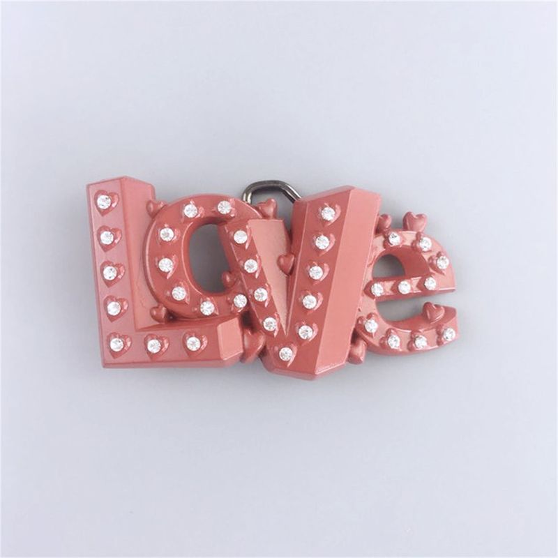 New Red Charming Love Letter Rhinestones Belt Buckle T069RD