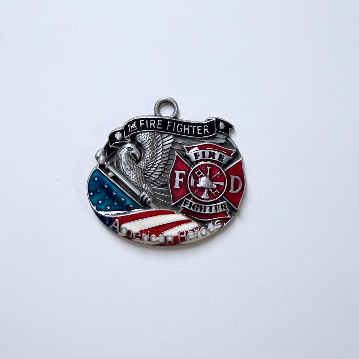 New Vintage Hero Fire Fireman Firefighter Metal Charm Pendant