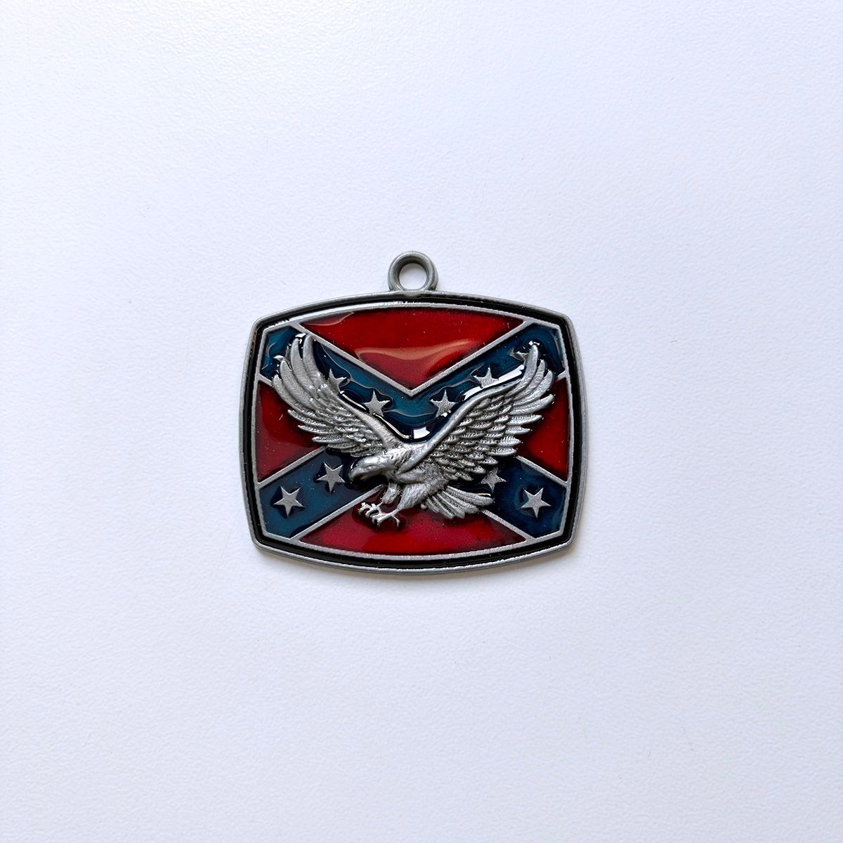Vintage Style Enamel Western Eagle Flag Metal Charm Pendant