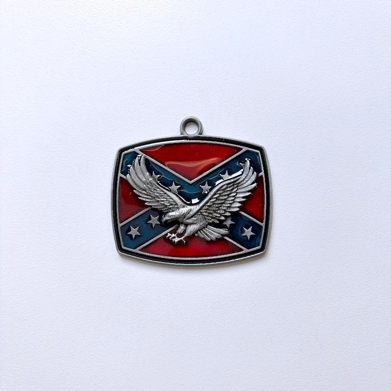 Vintage Style Enamel Western Eagle Flag Metal Charm Pendant PENDANT-3D047
