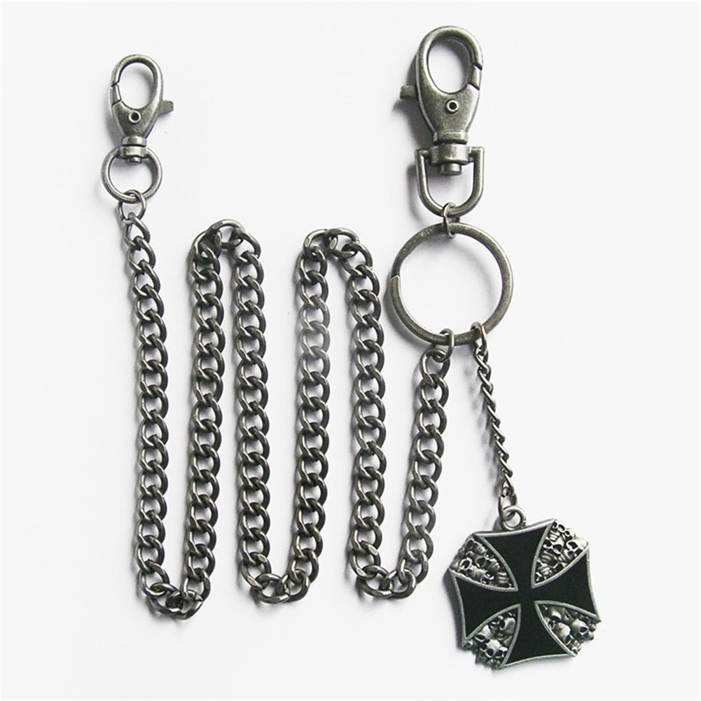 Skull W Cross Jeans Waist Wallet Key Chain