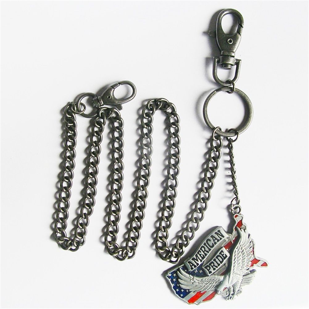 Vintage Style Western Wildlife Metal Charm Pendant Key Chain Wallet Chain