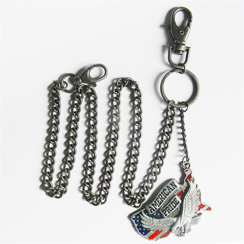 Vintage Style Western Eagle Wildlife Metal Charm Pendant Key Chain Wallet Chain WALLETCHAIN-WT093