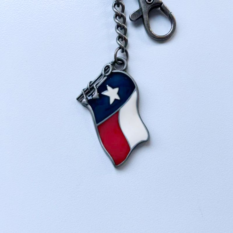 Vintage Texas Nation Flag Metal Charm Pendant Key Ring Key Chain KEYRING-WT046