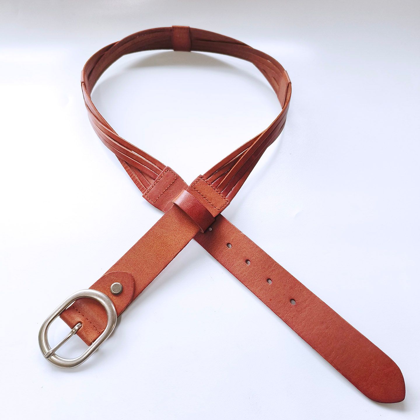 Fashion Unique Design Brown Weave Real Leather Belt BELT1-005ZW