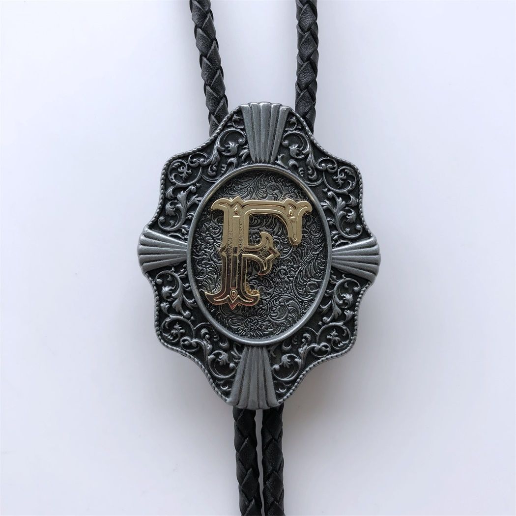Western Tie Clips Initial Letter F Western Cowboy Cowgirl Bolo Tie