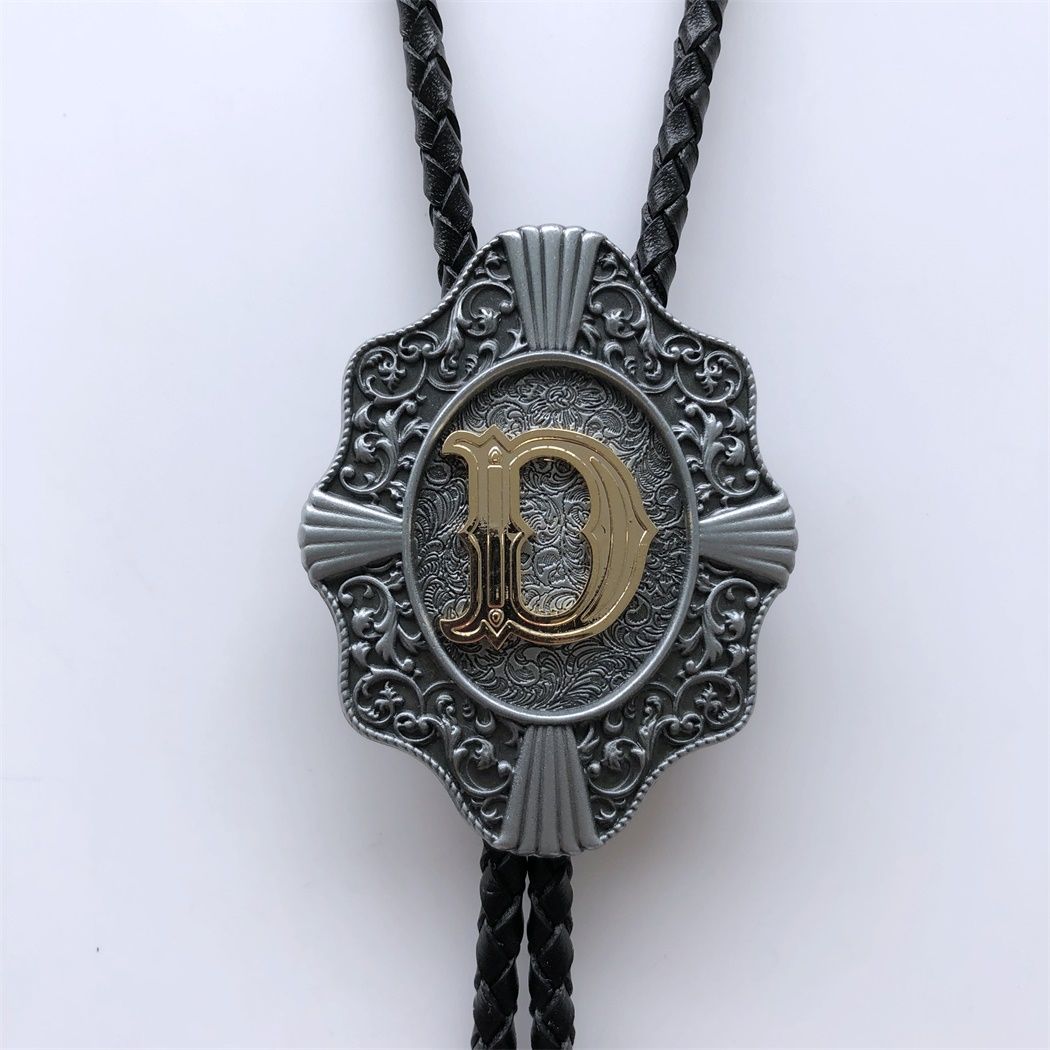 Western Tie Clips Initial Letter D Western Cowboy Cowgirl Bolo Tie