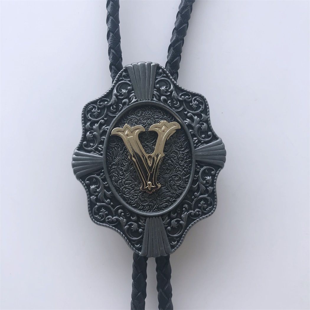 Western Tie Clips Initial Letter V Western Cowboy Cowgirl Bolo Tie
