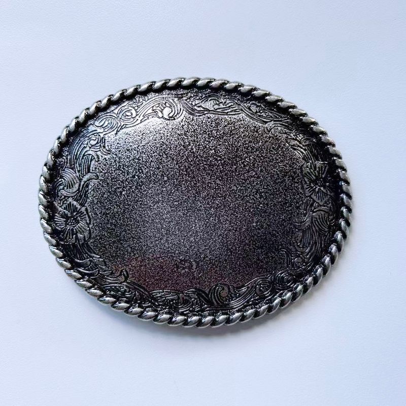 Vintage Style Western Flower Blank Belt Buckle BUCKLE-BL015