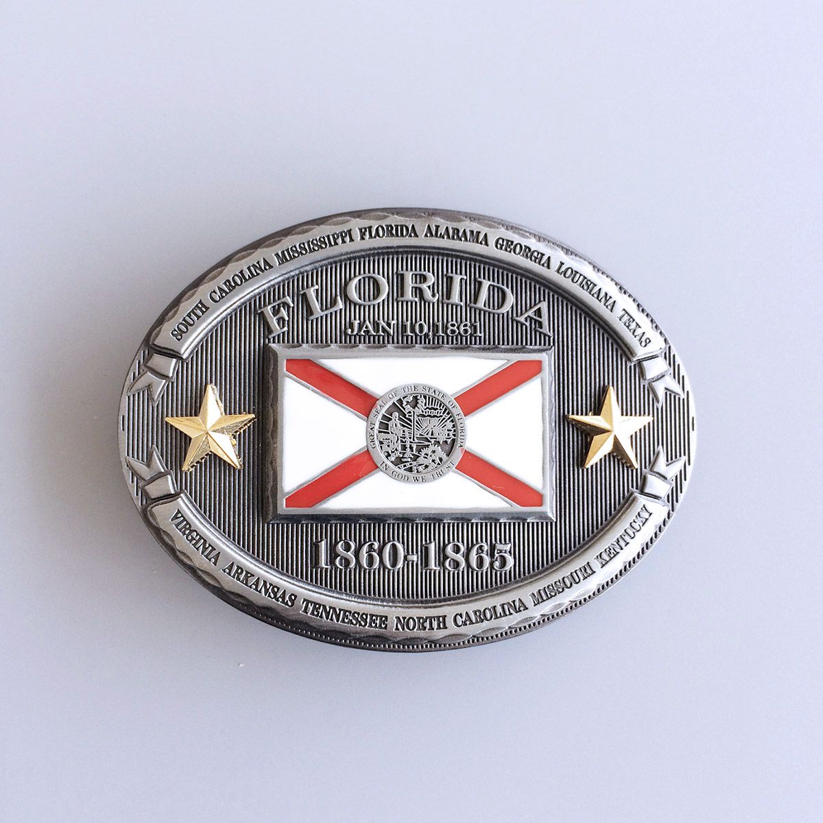 Florida Western Oval State Flag Belt Buckle Gurtelschnalle Boucle de ceinture FG010