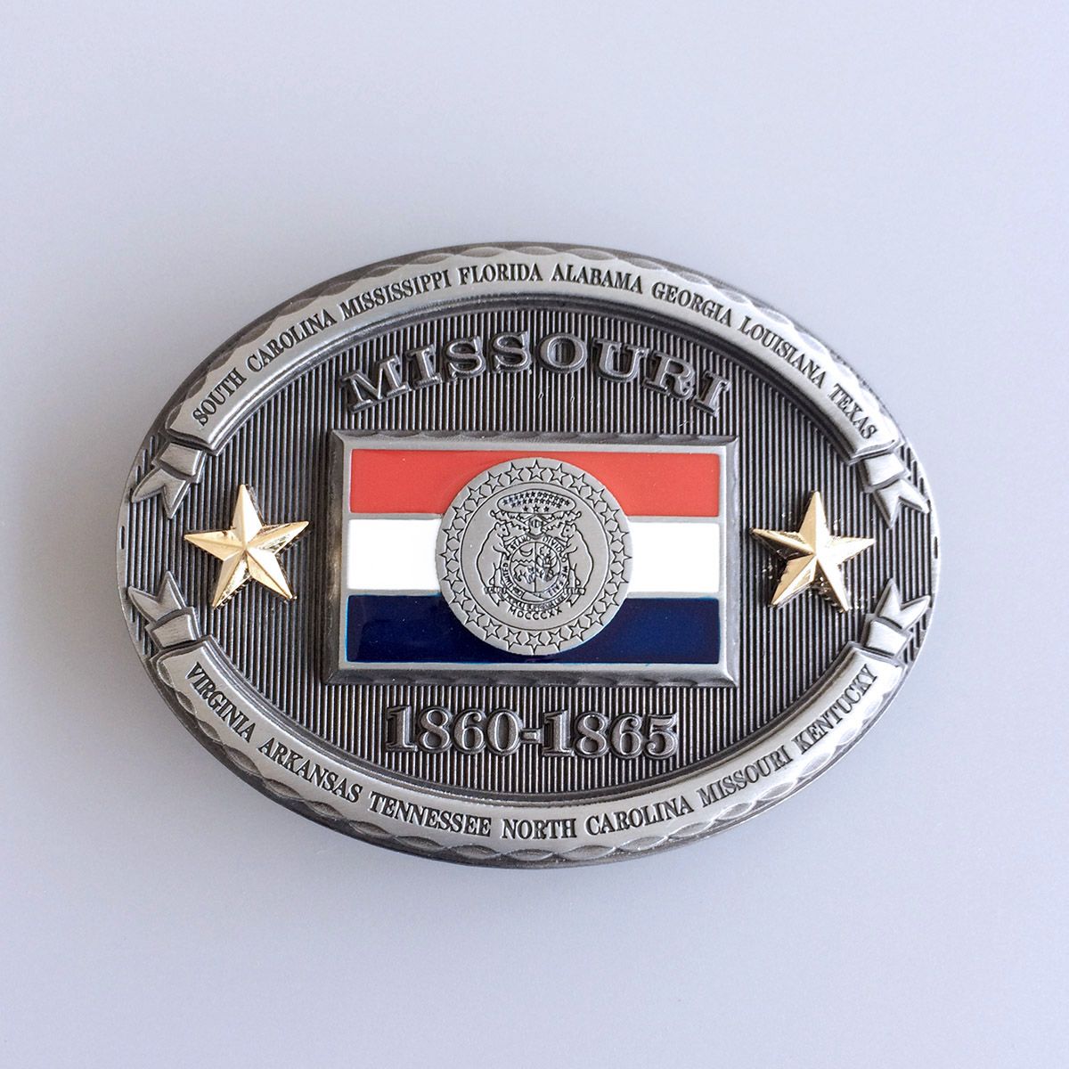 Vintage Missouri Oval State Flag Belt Buckle Gurtelschnalle Boucle de ceinture FG014