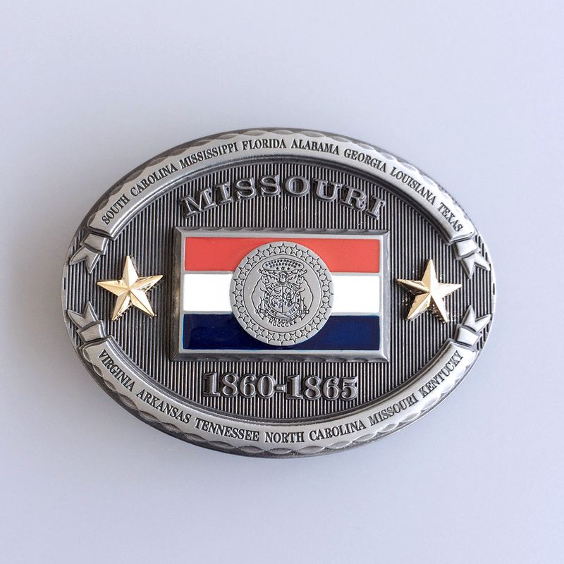 Vintage Missouri Oval State Flag Belt Buckle Gurtelschnalle Boucle de ceinture BUCKLE-FG014