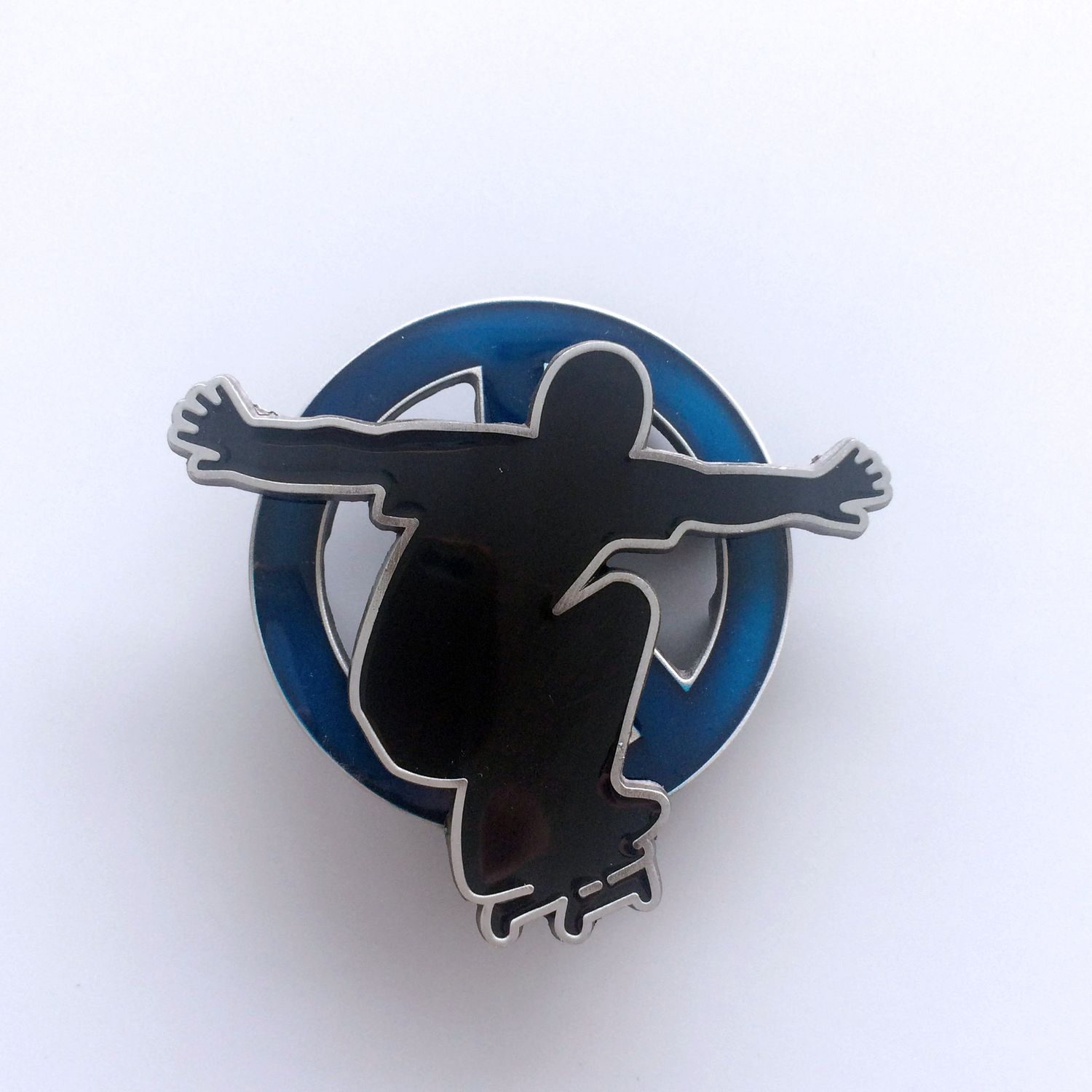 Belt Buckle (Spinning Skateboard Boy Blue)
