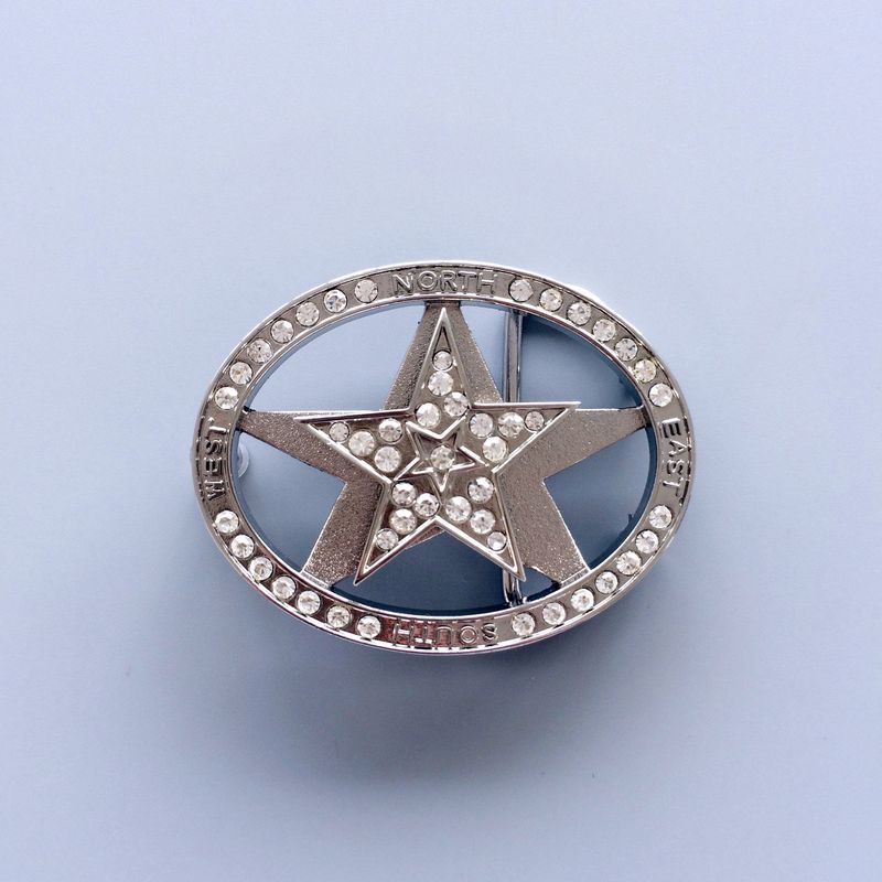 Small Size Rhinestones Star Spinner Belt Buckle BUCKLE-SP030